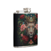 Jaguar with Crown in Flowers Painting              Heupfles (Rechts)