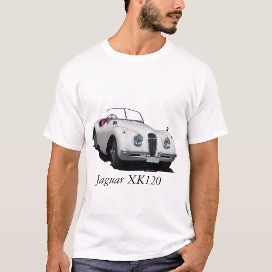 Jaguar XK120 klassieke auto T-shirt (Voorkant)