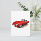Jaguar XKE Red Car Briefkaart (Staand voorkant)
