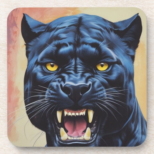 Jaguar - Zwarte Panther Bier Onderzetter (Voorkant)