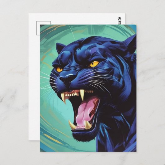 Jaguar - Zwarte Panther Briefkaart (Voorkant / Achterkant)