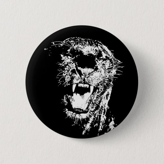 Jaguar - Zwarte Panther Ronde Button 5,7 Cm (Voorkant)