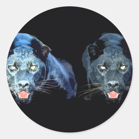 Jaguar - Zwarte Panther Ronde Sticker (Voorkant)