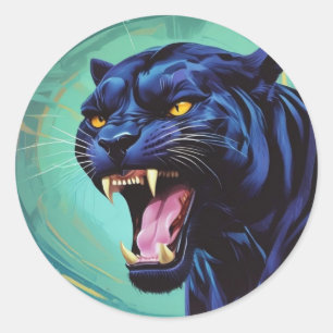 Jaguar - Zwarte Panther Ronde Sticker