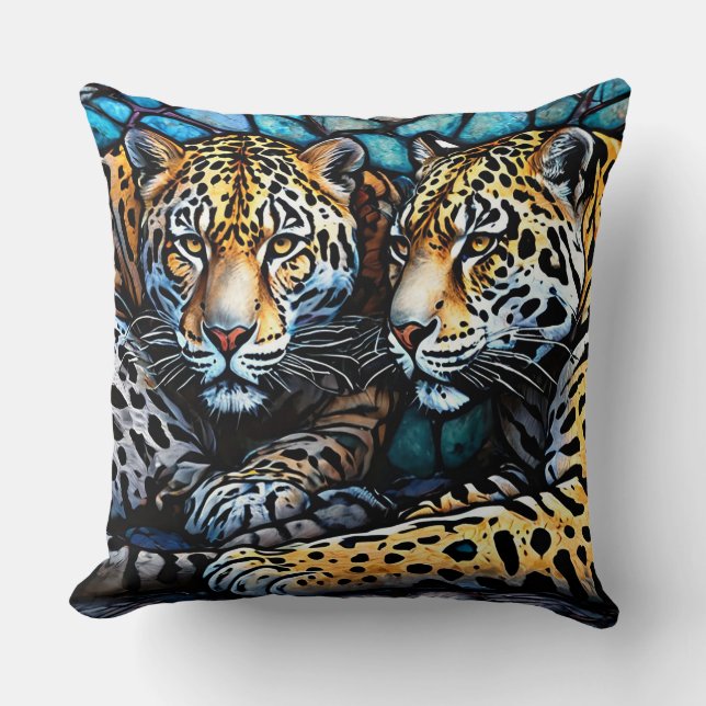 Jaguars kunst kussen (Voorkant)