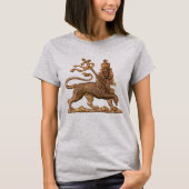 Jah Army Lion Judah Rastafari Girls Woman Shirt (Voorkant)