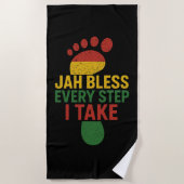 Jah Bless Every Step I take Rasta Strandlaken (Voorkant)