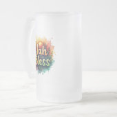 Jah Bless Reggae Watercolor Frosted Glass Mug (Devant gauche)
