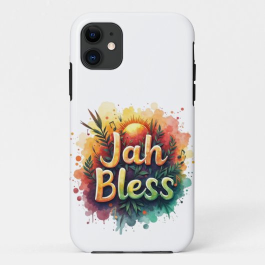 Jah Bless Reggae Watercolor iPhone 11 Case (Achterkant)