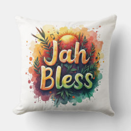 Jah Bless Reggae Watercolor Kussen