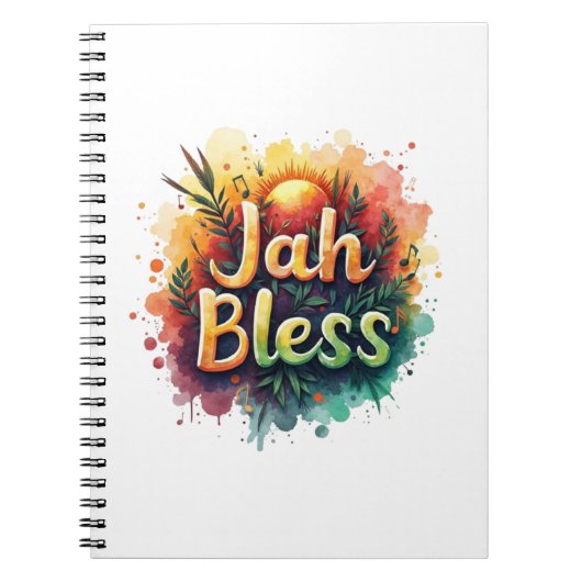 Jah Bless Reggae Watercolor Notitieboek (Voorkant)