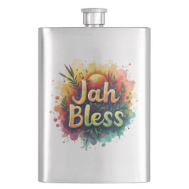 Jah Bless Reggae Watercolor Stainless Steel Flask Flacon