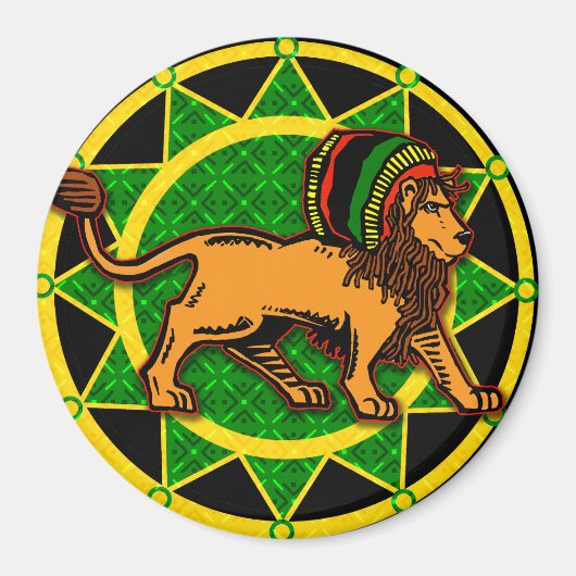 Jah King Dredlock Lion Magneet (Voorkant)