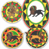 Jah King Rasta Lion Collection 2 Stickers Art (Devant)