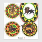 Jah King Rasta Lion Collection 2 Stickers Art (Feuille)