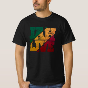 Jah Live Rasta Kleuren Verdrietige Reggae T-shirt