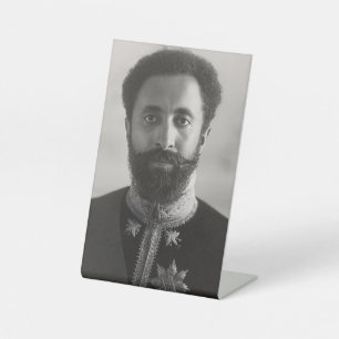 Jah Rastafari Haile Selassie Rasta Levensstijl Roo Reclamebord Met Voetstuk