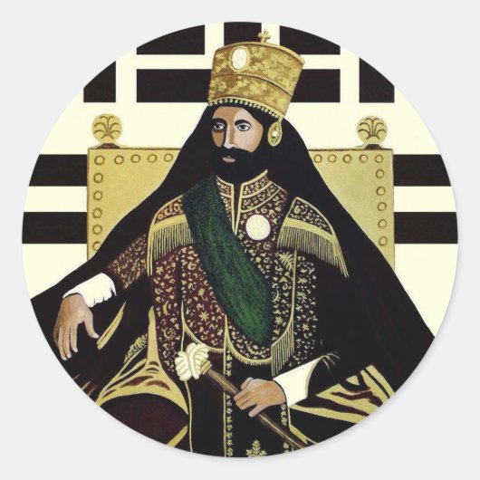 Jah Rastafari Haile Selassie Rasta Roots Sticker (Devant)