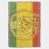 Jah Rastafari Leeuw van Juda Gooi Deken (Voorkant Verticaal)