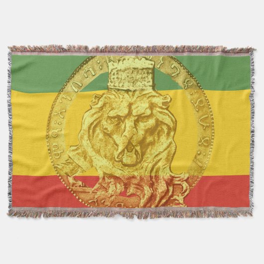 Jah Rastafari Leeuw van Juda Gooi Deken (Voorkant)
