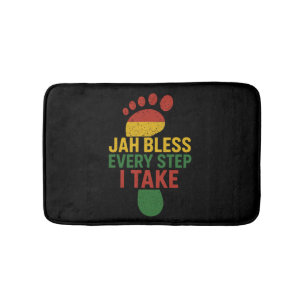 Jah Zegen elke stap die ik neem Rastafarian Vlag R Badmat