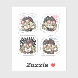 Jahoda Genshin Impact 4 stickers op één vel