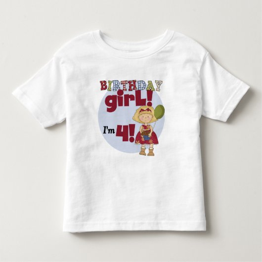 J'ai 4 T-shirts et cadeaux pour filles d'anniversa (Devant)