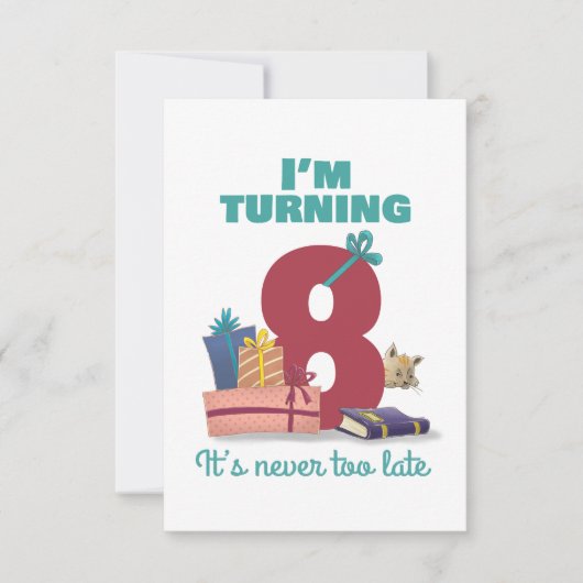 J'ai 8 ans avec une carte d'anniversaire heureuse  (Devant)