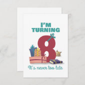 J'ai 8 ans avec une carte d'anniversaire heureuse  (Devant / Derrière)