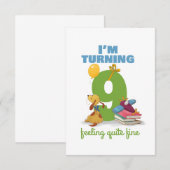 J'ai 9 ans Bonne carte d'anniversaire pour les enf (Devant / Derrière)