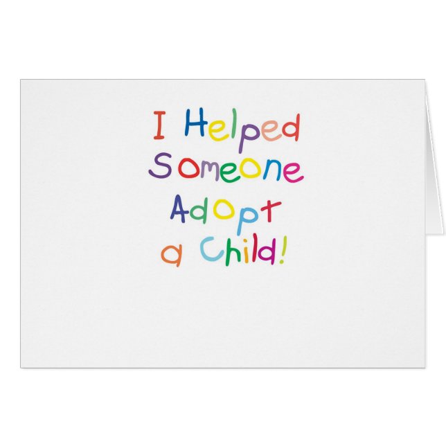 J'ai aidé quelqu'un à adopter un enfant (Devant horizontal)