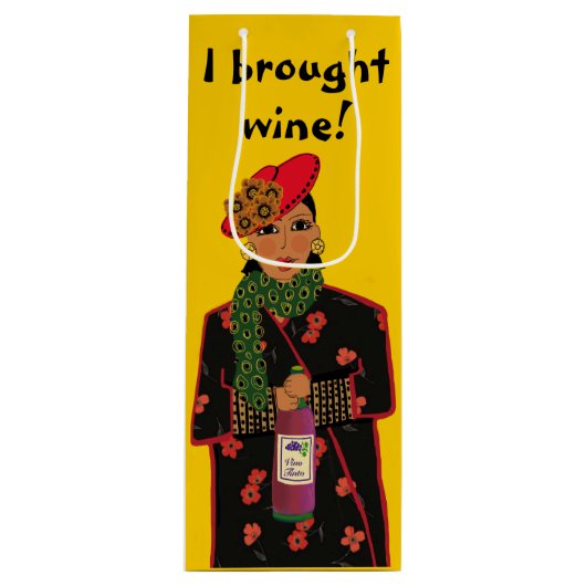 J'Ai Apporté Du Vin ! Sac cadeau de vin jaune (Devant)