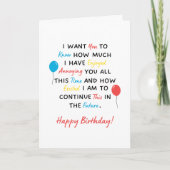 J'Ai Apprécié De Vous Rendre Heureuse Carte D'Anni (Devant)