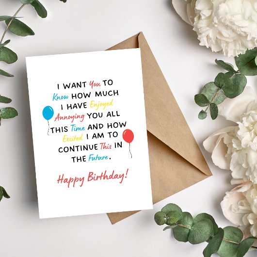 J'Ai Apprécié De Vous Rendre Heureuse Carte D'Anni