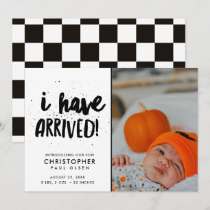 J'Ai Arrivé Photo Boy Faire-part de naissance
