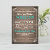 J'AI BBQ Invitation Rustique Turquoise Mariage Eng (Debout devant)