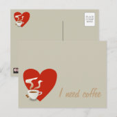 J'ai besoin de café - carte postale (Devant / Derrière)