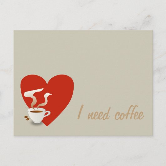 J'ai besoin de café - carte postale (Devant)