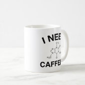 J'Ai Besoin De Caféine Café Mug (Devant droit)