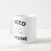 J'Ai Besoin De Caféine Café Mug (Devant gauche)