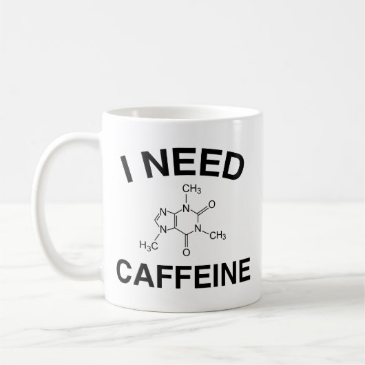 J'Ai Besoin De Caféine Café Mug (Gauche)