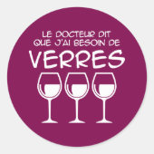 J'ai besoin de verres ronde sticker (Voorkant)