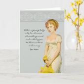 J'ai besoin d'un héros ! Carte de note Jane Austen (Fleur jaune)