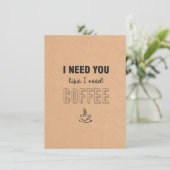 J'ai besoin d'une carte à café plat (Debout devant)