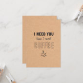 J'ai besoin d'une carte à café plat (Devant/Arrière en situation)