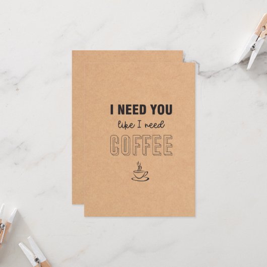 J'ai besoin d'une carte à café plat (Devant/Arrière en situation)