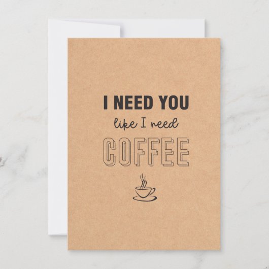 J'ai besoin d'une carte à café plat (Devant)