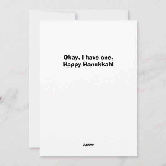 J'ai besoin d'une raison ? Carte Hanoukka (Dos)