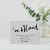 "J'ai bougé" Écriture moderne Carte gris clair (Debout devant)