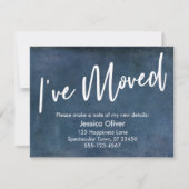 "J'ai bougé" Typographie Grunge Faire-part de la M (Devant)